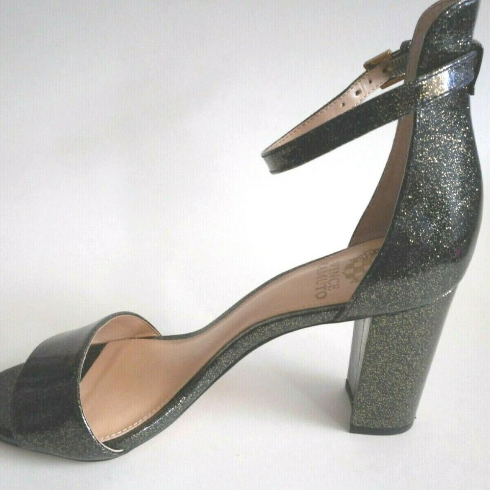NEW VINCE CAMUTO Multi Glitter Greenish Gold Bronze Sandals - Picture 3 of 6